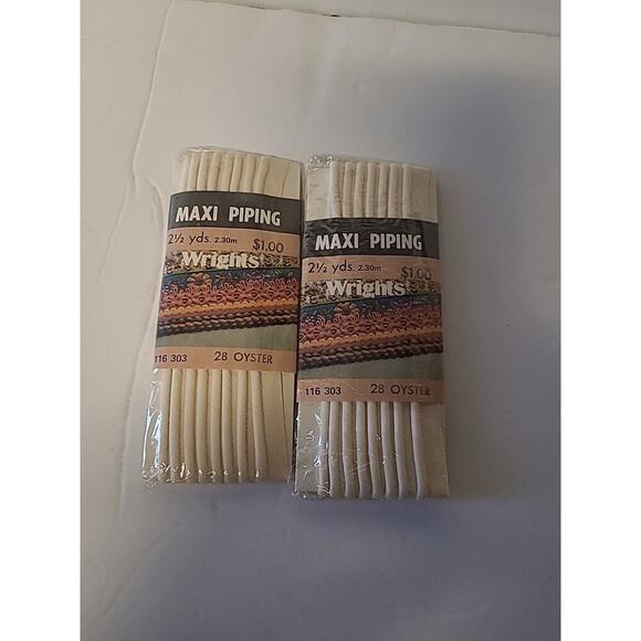Lot of 7 NEW Vintage Wrights + 1 Talon Bias Tape Maxi Piping Blue White Yellow - Picture 4 of 10